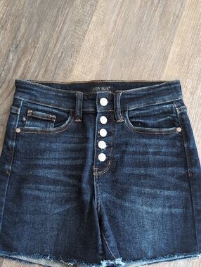 Judy Blue Dark Blue High-Rise Button-Fly Denim Shorts
